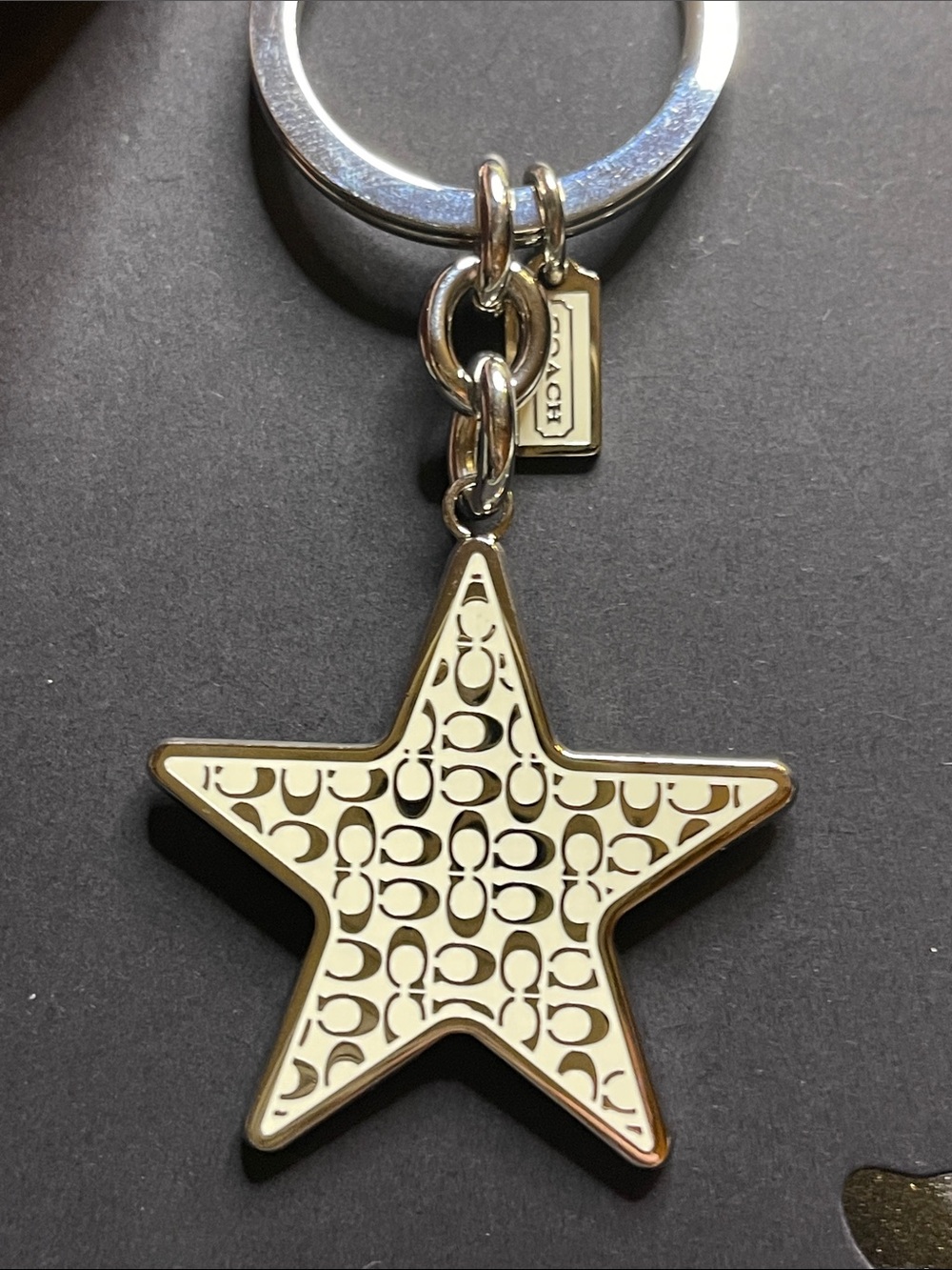 Coach Silver Star Logo Keychain - Picture 5 of 7